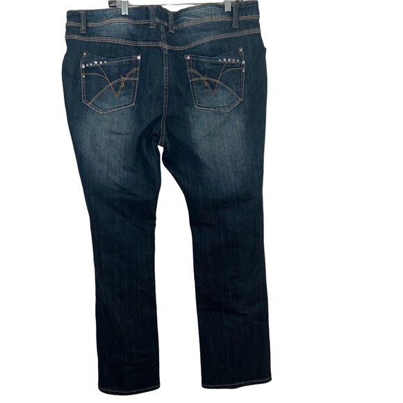 Unbranded Denim Wide Leg Bling Pockets Plus Size Jeans - Picture 5 of 9